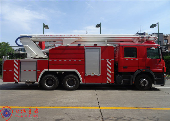 Benz Chassis 32m Water Tower Fire Truck Max Power 320KW Hydraulic System