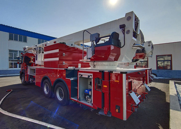 435Hp Aerial Ladder Platform Firefighting Vehicle 6x4 Drive 4500mm Wheelbase