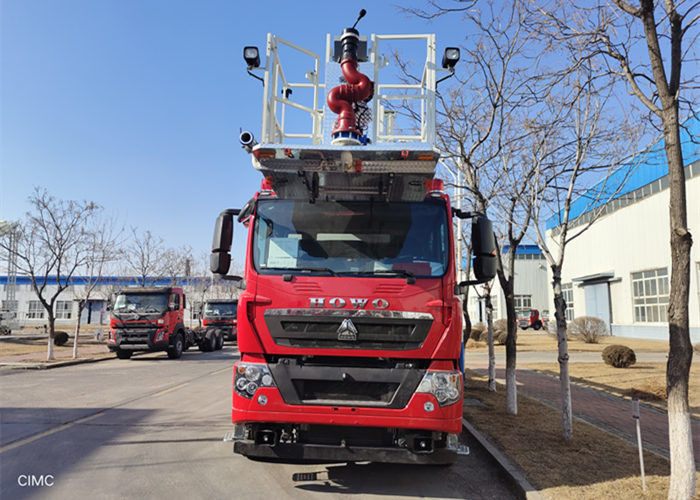 HOWO Chassis 44 Meter Working Height Aerial Ladder Fire Truck with 2 Seats